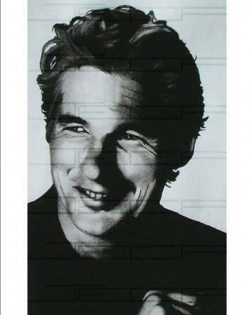 RICHARD GERE (detalle) 37.5 x 53.5 cm. TIZA NEGRA